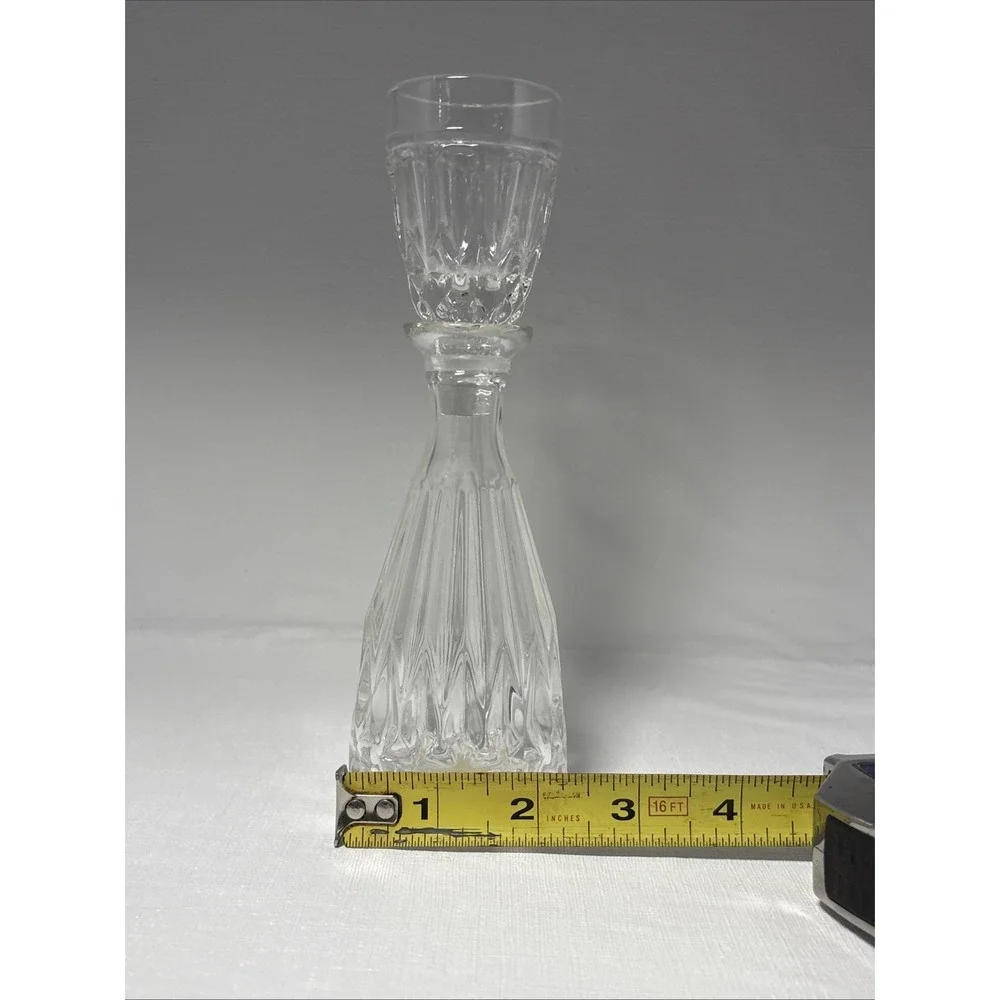 Vintage Bohemian Lead Crystal Decanter with Small Cup Top Stopper
